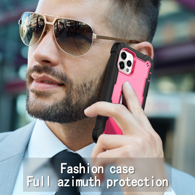 PC + Rubber 3-layers Shockproof Protective Case with Rotating Holder, For iPhone 12 Pro Max