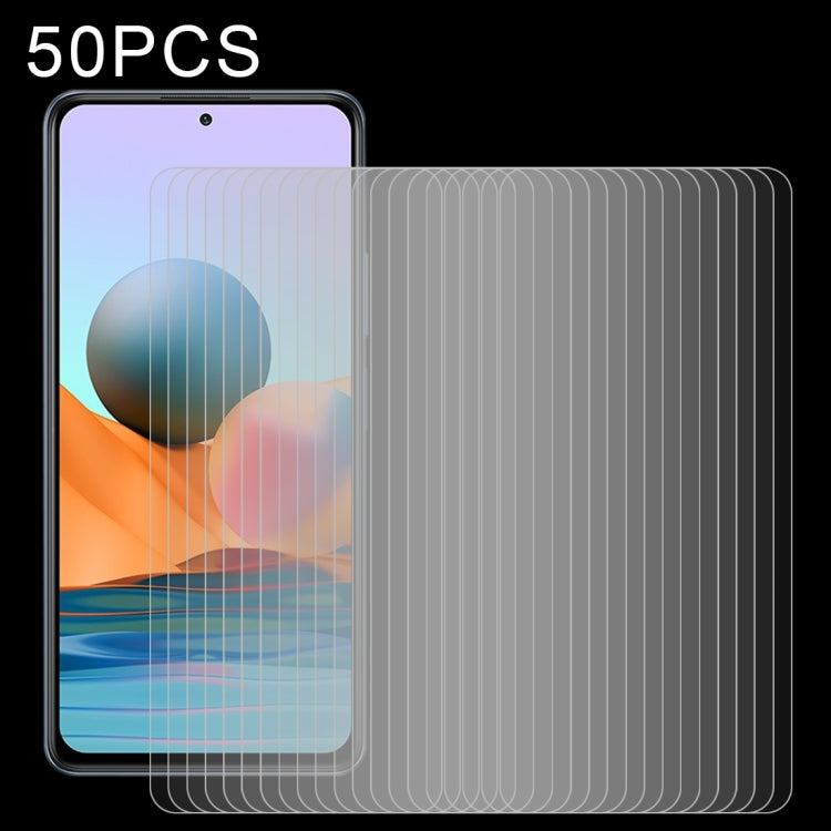 For Xiaomi Redmi Note 10 / Note 11 4G Global 6.43 inch/ Note 10 Global 6.43 inch / Poco M4 Pro 4G 50pcs 0.26mm 9H 2.5D Tempered Glass Film