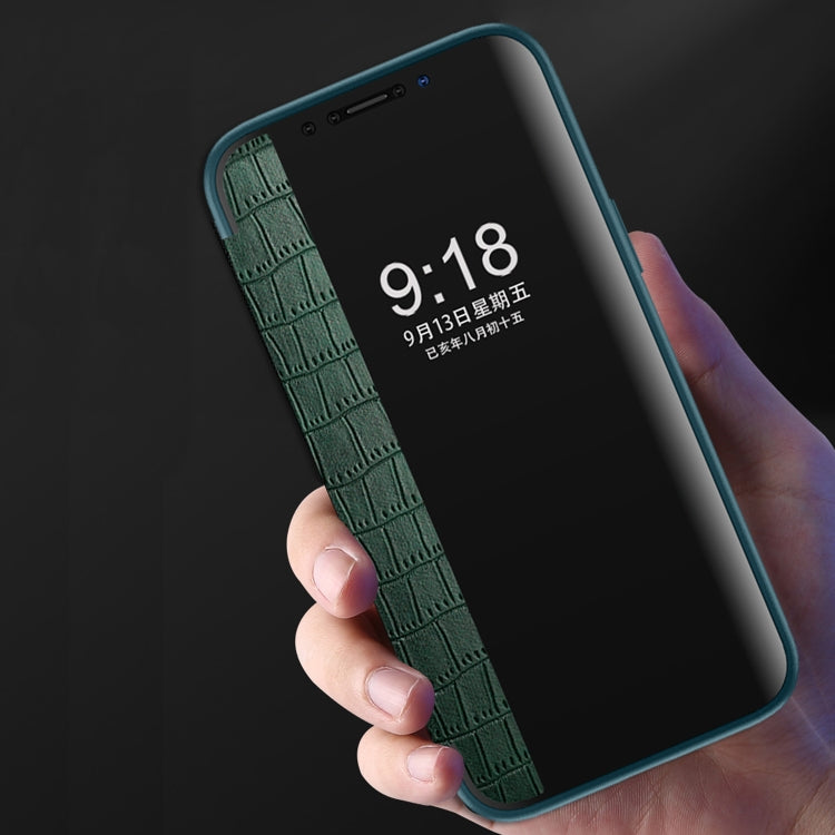 Crocodile Texture Display Window Horizontal Flip Leather Case