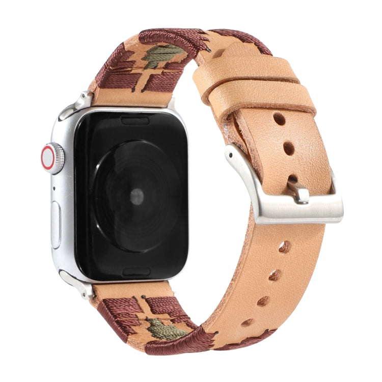 Woven Contrast Leather Strap, For Apple Watch Ultra 49mm / Series 8&7 45mm / SE 2&6&SE&5&4 44mm / 3&2&1 42mm, For Apple Watch Series 8&7 41mm / SE 2&6&SE&5&4 40mm / 3&2&1 38mm