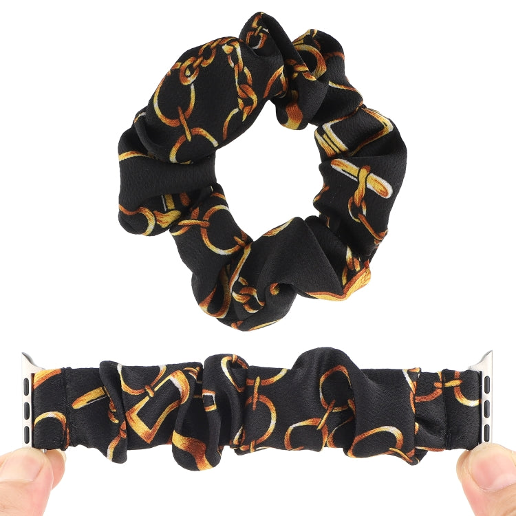 Fabric Hair Ring Replacement Strap Watchband For, Apple Watch Series 8&7 45mm / SE 2&6&SE&5&4 44mm / 3&2&1 42mm, Apple Watch Series 8&7 41mm / SE 2&6&SE&5&4 40mm / 3&2&1 38mm