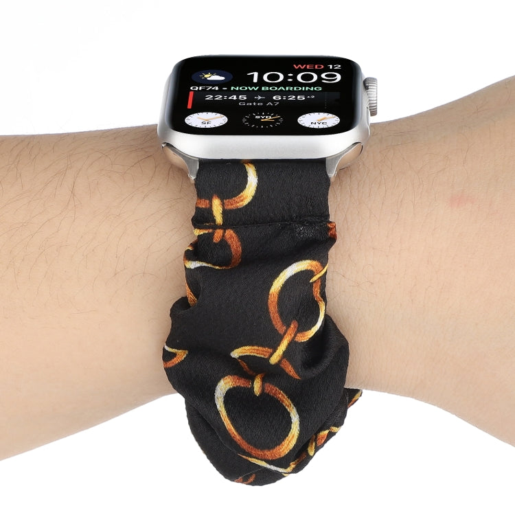 Fabric Hair Ring Replacement Strap Watchband For, Apple Watch Series 8&7 45mm / SE 2&6&SE&5&4 44mm / 3&2&1 42mm, Apple Watch Series 8&7 41mm / SE 2&6&SE&5&4 40mm / 3&2&1 38mm