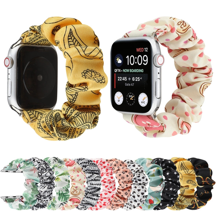 Fabric Hair Ring Replacement Strap Watchband For, Apple Watch Series 8&7 45mm / SE 2&6&SE&5&4 44mm / 3&2&1 42mm, Apple Watch Series 8&7 41mm / SE 2&6&SE&5&4 40mm / 3&2&1 38mm