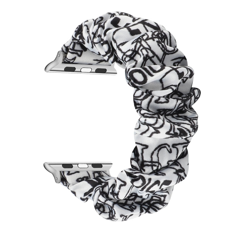 Fabric Hair Ring Replacement Strap Watchband For, Apple Watch Series 8&7 45mm / SE 2&6&SE&5&4 44mm / 3&2&1 42mm, Apple Watch Series 8&7 41mm / SE 2&6&SE&5&4 40mm / 3&2&1 38mm