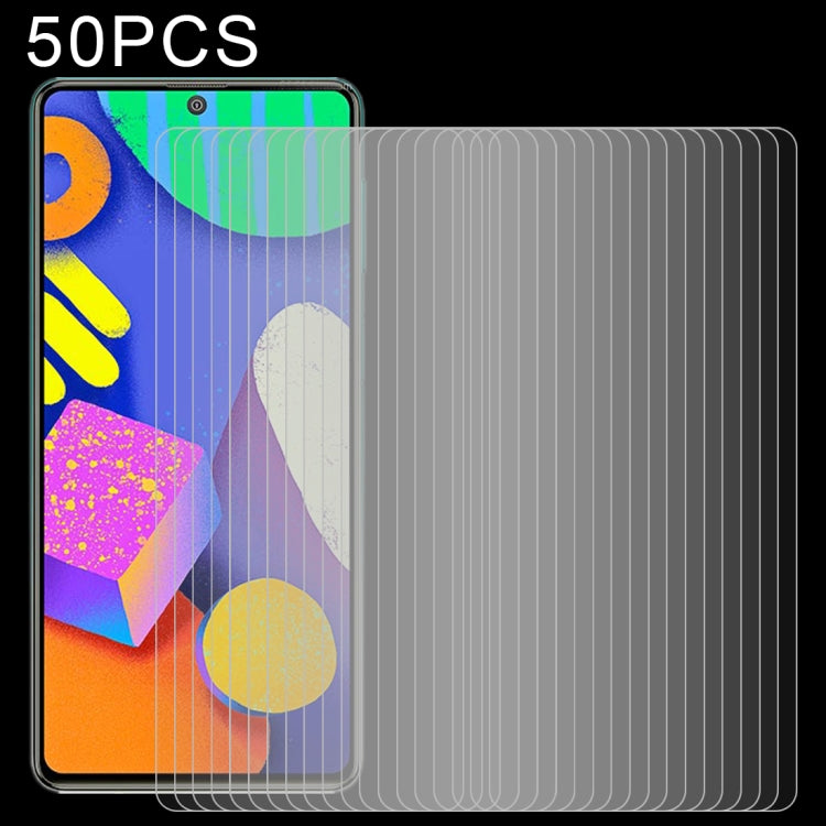 Lot de 50 films en verre trempé 9H 2,5D (0,26 mm) pour Samsung Galaxy M62 (50 pièces) et Samsung Galaxy F62 (50 pièces)