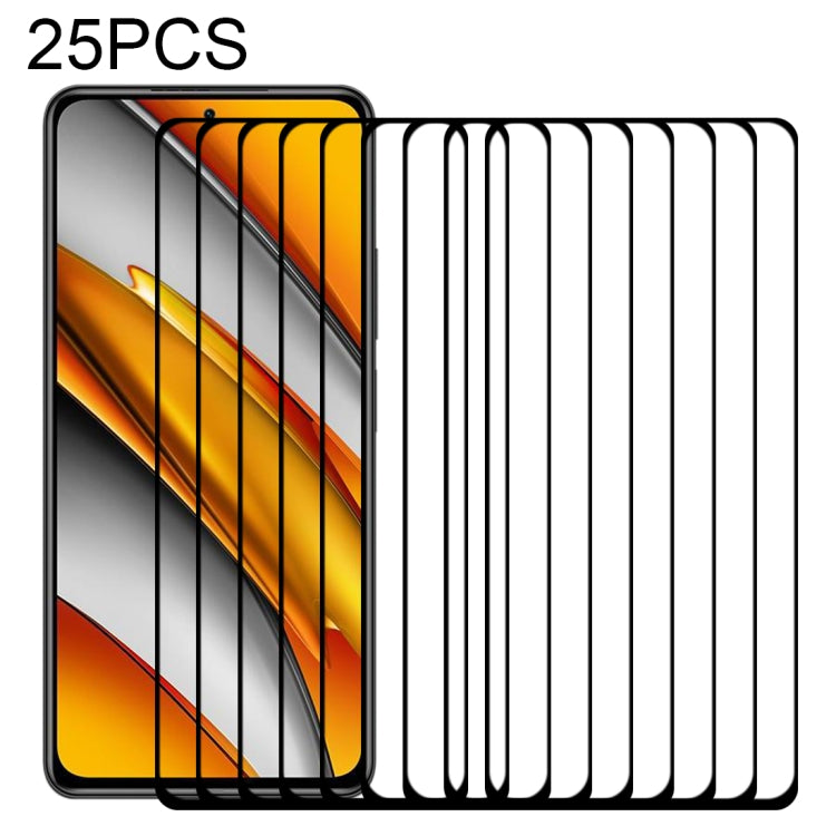 25 PCS Full Glue Full Screen Tempered Glass Film