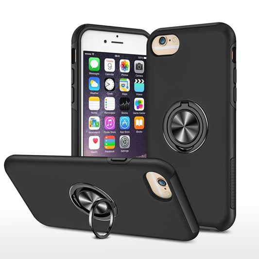 Shockproof magnetic iPhone case with invisible ring holder, PC and TPU protection