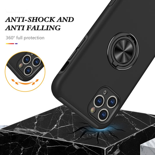 Sleek black protective case featuring built-in magnetic ring stand for iPhone 12