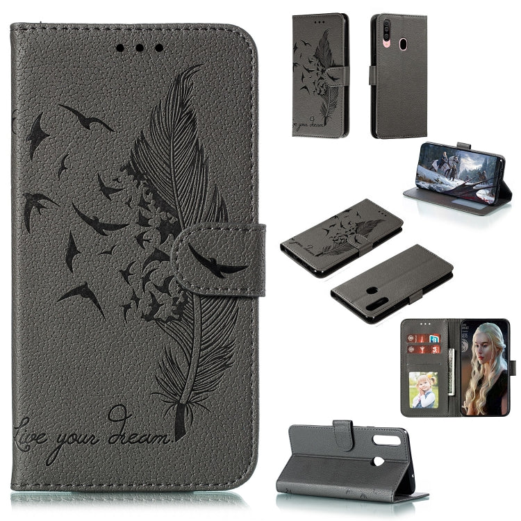Feather Pattern Litchi Texture Horizontal Flip Leather Case with Holder & Wallet & Card Slots, For Xiaomi Redmi Note 8 Pro, For Galaxy A10s, For Galaxy A20s, For Galaxy M30s