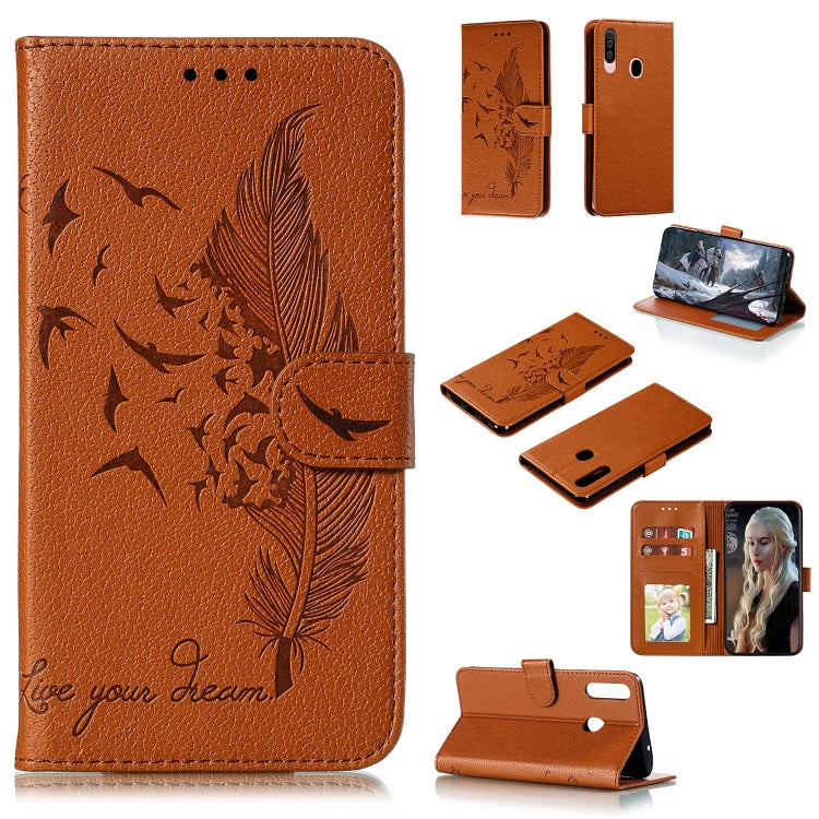 Feather Pattern Litchi Texture Horizontal Flip Leather Case with Holder & Wallet & Card Slots, For Xiaomi Redmi Note 8 Pro, For Galaxy A10s, For Galaxy A20s, For Galaxy M30s