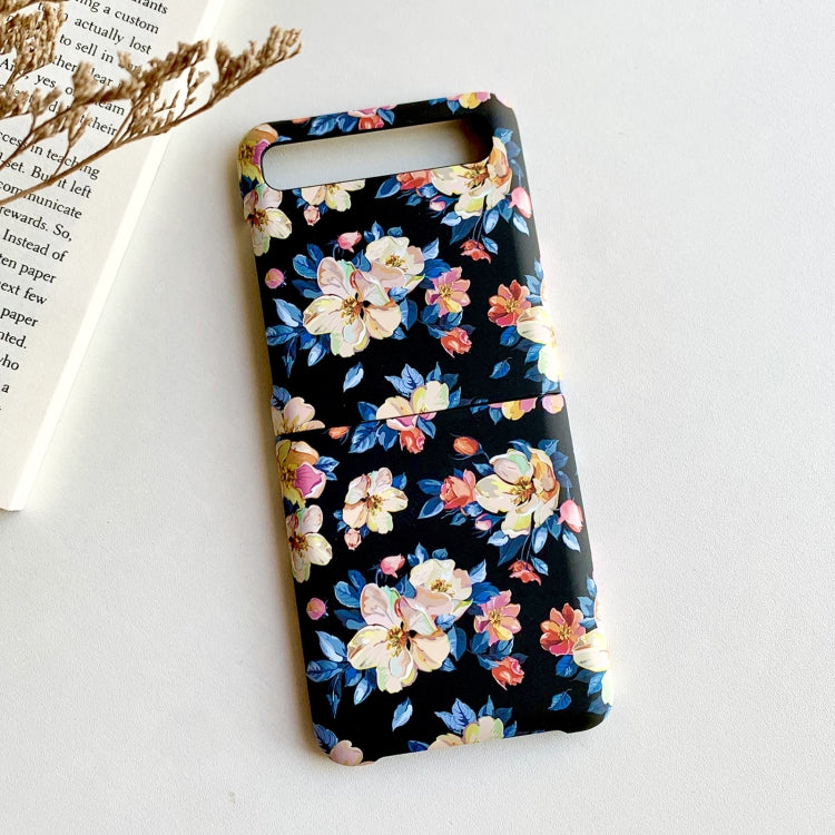 Floral Pattern Folding PC Protective Case, For Samsung Galaxy Z Flip 5G / 4G