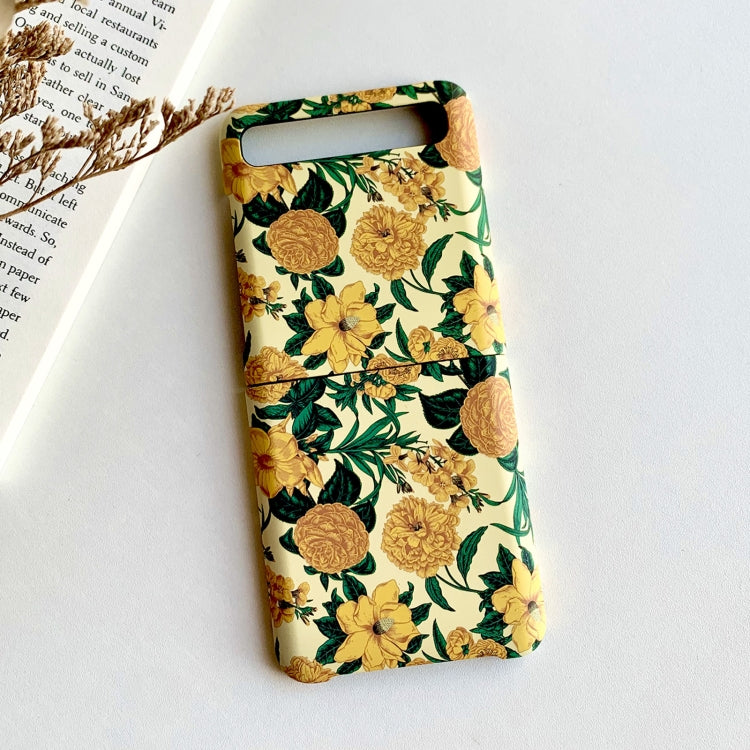 Floral Pattern Folding PC Protective Case, For Samsung Galaxy Z Flip 5G / 4G