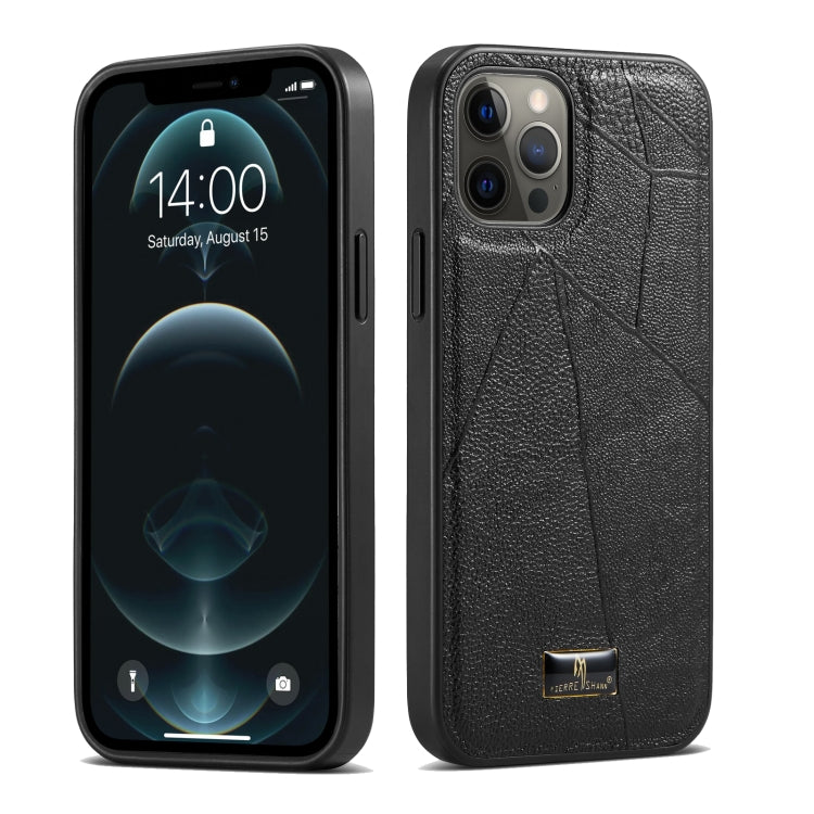 Fierre Shann Leather Texture Phone Back Cover Case, For iPhone 11 Pro, For iPhone 11 Pro Max, For iPhone 12 mini, For iPhone 12 / 12 Pro, For iPhone 12 Pro Max