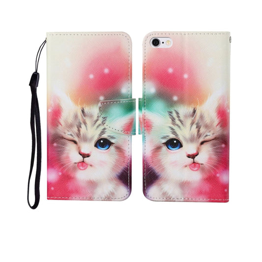Painted pattern horizontal flip leather case for iPhone 6 with magnetic closure