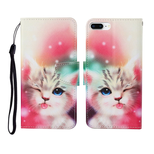 Painted pattern horizontal flip leather case for iPhone 7 Plus with vibrant artistic design