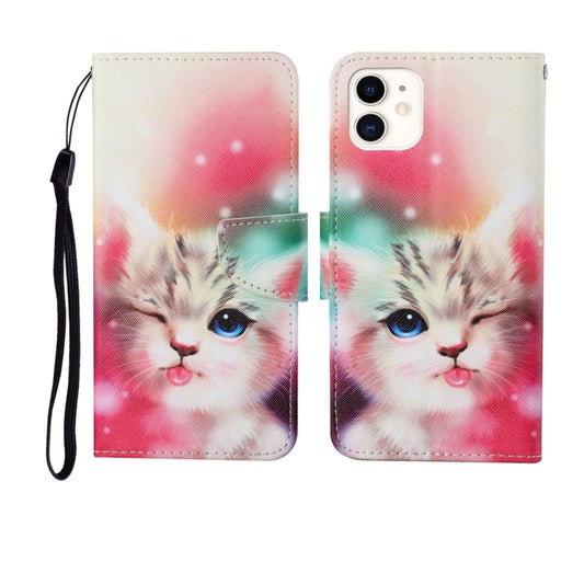 Painted pattern horizontal flip leather case for iPhone 12 mini front display