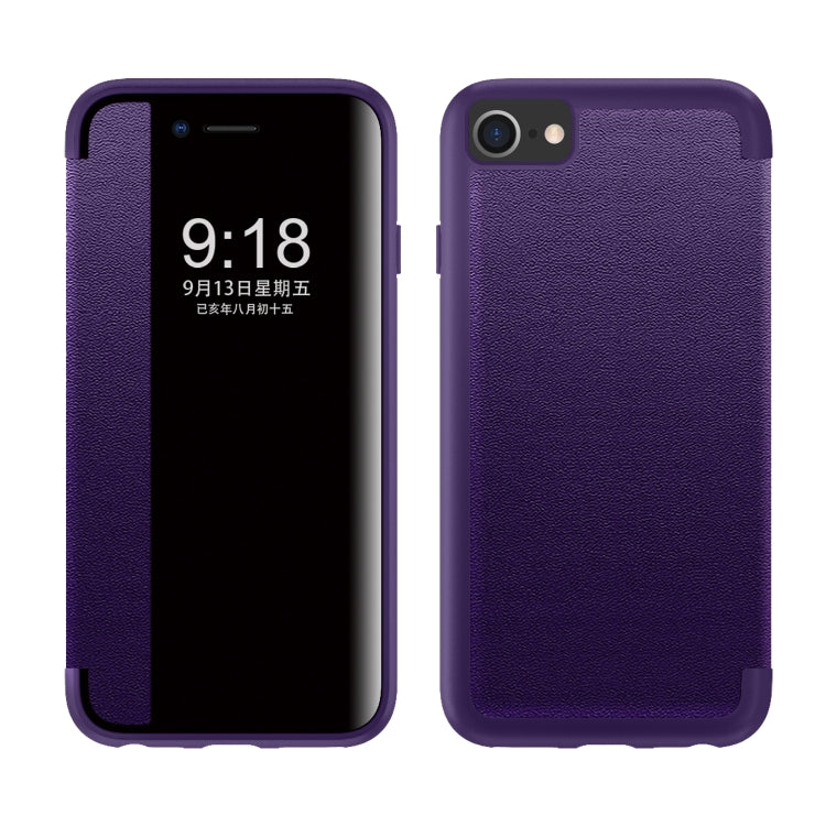 Magnetic Side Window View Shockproof Horizontal Flip Leather Case, For iPhone SE 2022 / SE 2020 / 8 / 7, For iPhone 11, For iPhone 11 Pro, For iPhone 11 Pro Max, For iPhone 12 mini, For iPhone 12 / 12 Pro, For iPhone 12 Pro Max