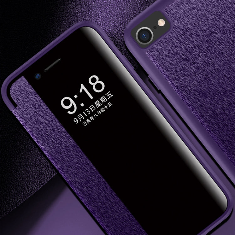 Magnetic Side Window View Shockproof Horizontal Flip Leather Case, For iPhone SE 2022 / SE 2020 / 8 / 7, For iPhone 11, For iPhone 11 Pro, For iPhone 11 Pro Max, For iPhone 12 mini, For iPhone 12 / 12 Pro, For iPhone 12 Pro Max