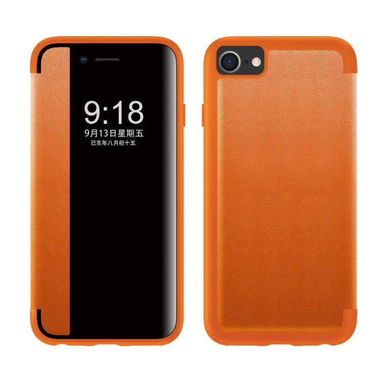 Magnetic Side Window View Shockproof Horizontal Flip Leather Case, For iPhone SE 2022 / SE 2020 / 8 / 7, For iPhone 11, For iPhone 11 Pro, For iPhone 11 Pro Max, For iPhone 12 mini, For iPhone 12 / 12 Pro, For iPhone 12 Pro Max