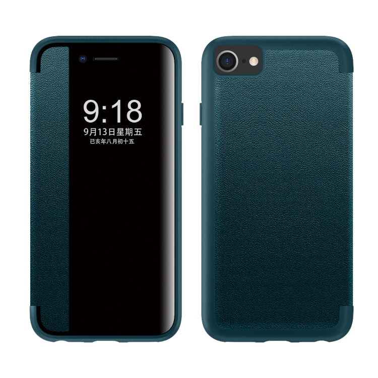 Magnetic Side Window View Shockproof Horizontal Flip Leather Case, For iPhone SE 2022 / SE 2020 / 8 / 7, For iPhone 11, For iPhone 11 Pro, For iPhone 11 Pro Max, For iPhone 12 mini, For iPhone 12 / 12 Pro, For iPhone 12 Pro Max