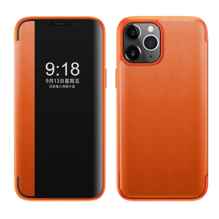 Magnetic Side Window View Shockproof Horizontal Flip Leather Case, For iPhone SE 2022 / SE 2020 / 8 / 7, For iPhone 11, For iPhone 11 Pro, For iPhone 11 Pro Max, For iPhone 12 mini, For iPhone 12 / 12 Pro, For iPhone 12 Pro Max