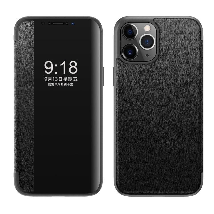 Magnetic Side Window View Shockproof Horizontal Flip Leather Case, For iPhone SE 2022 / SE 2020 / 8 / 7, For iPhone 11, For iPhone 11 Pro, For iPhone 11 Pro Max, For iPhone 12 mini, For iPhone 12 / 12 Pro, For iPhone 12 Pro Max