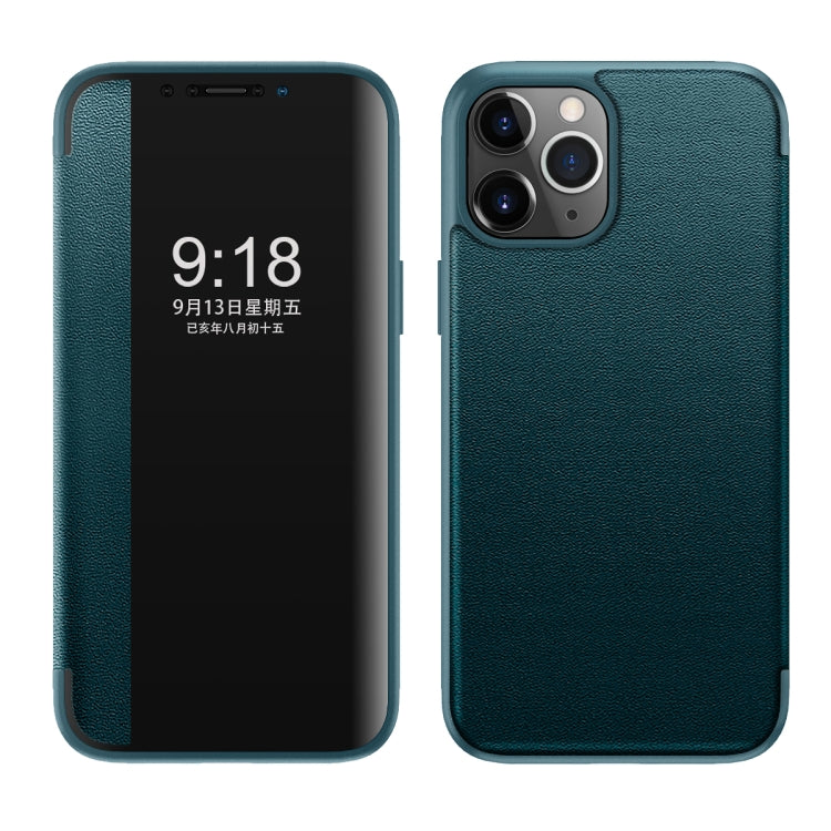 Magnetic Side Window View Shockproof Horizontal Flip Leather Case, For iPhone SE 2022 / SE 2020 / 8 / 7, For iPhone 11, For iPhone 11 Pro, For iPhone 11 Pro Max, For iPhone 12 mini, For iPhone 12 / 12 Pro, For iPhone 12 Pro Max