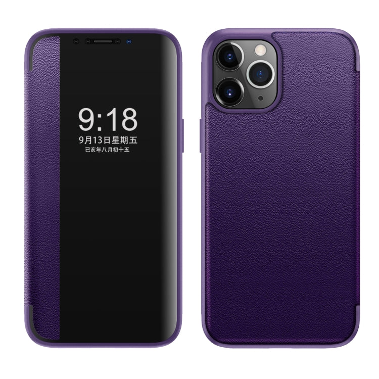 Magnetic Side Window View Shockproof Horizontal Flip Leather Case, For iPhone SE 2022 / SE 2020 / 8 / 7, For iPhone 11, For iPhone 11 Pro, For iPhone 11 Pro Max, For iPhone 12 mini, For iPhone 12 / 12 Pro, For iPhone 12 Pro Max