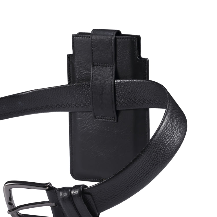 Universal Cow Leather Vertical Mobile Phone Leather Case Waist Bag For 6.1 inch and Below Phones, For 6.1 inch and Below Phones