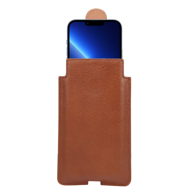 Universal Cow Leather Vertical Mobile Phone Leather Case Waist Bag For 7.2 inch and Below Phones, For 6.7 inch and Below Phones