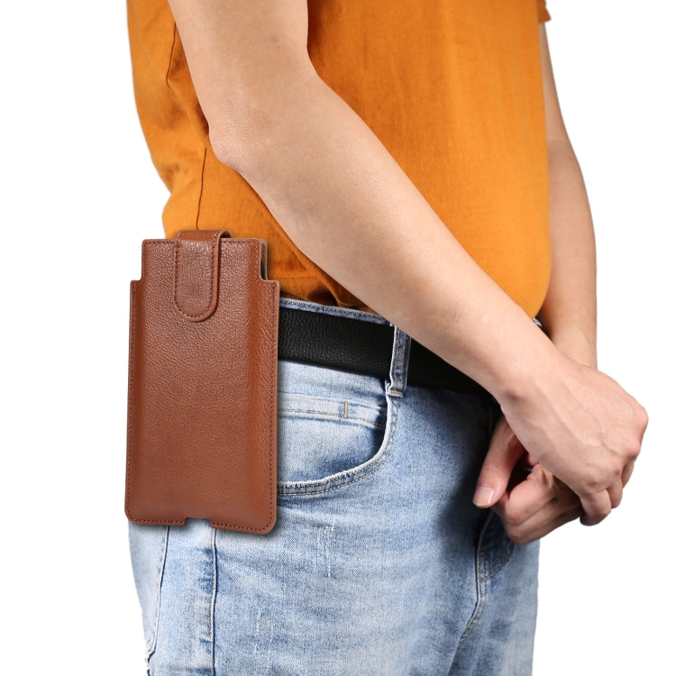 Universal Cow Leather Vertical Mobile Phone Leather Case Waist Bag For 7.2 inch and Below Phones, For 6.7 inch and Below Phones