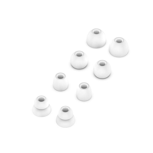 Close-up silicone earbud tips various sizes wireless earphone replacements anti-dust protection