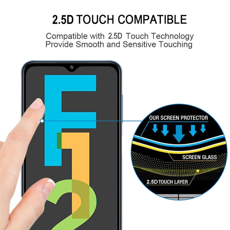 25 PCS Full Glue Full Screen Tempered Glass Film, For Samsung Galaxy F12 (25 PCS), For Samsung Galaxy F02s (25 PCS), For Samsung Galaxy Quantum 2 (25 PCS)
