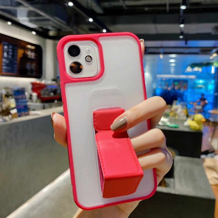 Skin Feel TPU + PC Shockproof Case with Wrist Strap Holder, For iPhone 12 / 12 Pro