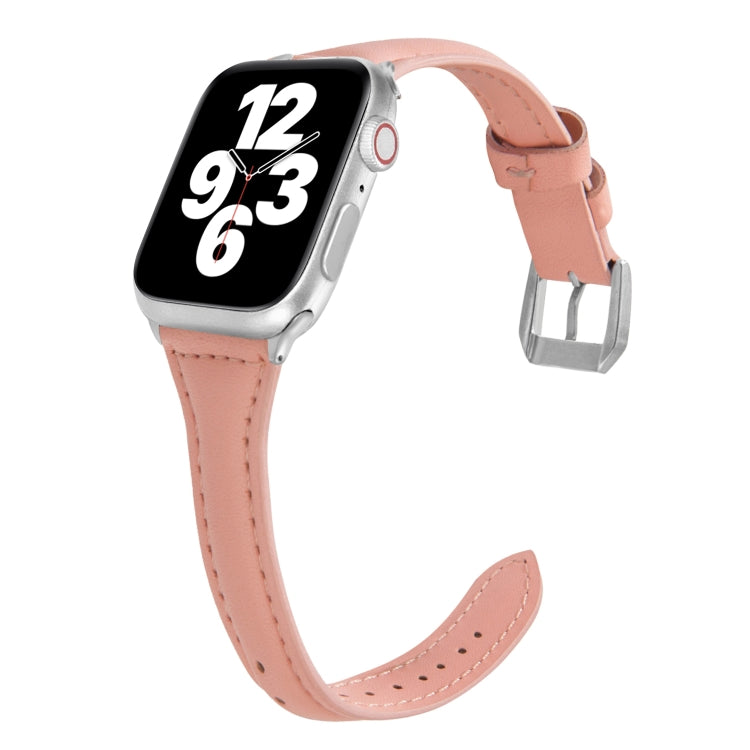 Universal T-shaped Thin Leather Watch Strap, For Apple Watch Series 7 45mm / 6 & SE & 5 & 4 44mm / 3 & 2 & 1 42mm, For Apple Watch Series 7 41mm / 6 & SE & 5 & 4 40mm / 3 & 2 & 1 38mm���������������������������������������������������������������������...