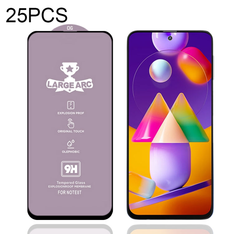 Lot de 25 films en verre trempé 9H HD à grand arc et haute teneur en alumine pour Samsung Galaxy S10 Lite (25 pièces), Samsung Galaxy M11 (25 pièces), Samsung Galaxy M21/M21 2021 (25 pièces), Samsung Galaxy M31 (25 pièces), Samsung Galaxy M31s (25 pièces)