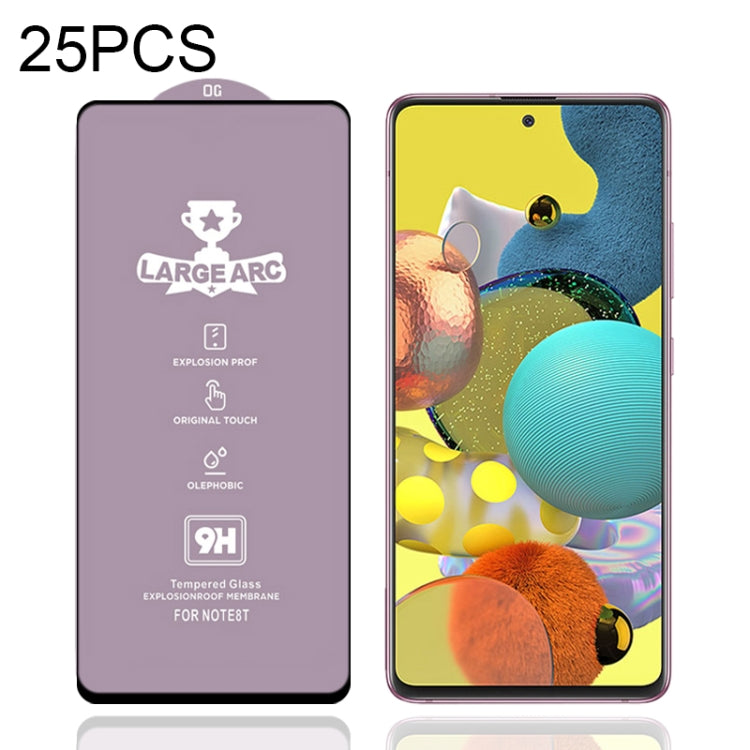 Lot de 25 films en verre trempé 9H HD à grand arc et haute teneur en alumine pour Samsung Galaxy S10 Lite (25 pièces), Samsung Galaxy M11 (25 pièces), Samsung Galaxy M21/M21 2021 (25 pièces), Samsung Galaxy M31 (25 pièces), Samsung Galaxy M31s (25 pièces)