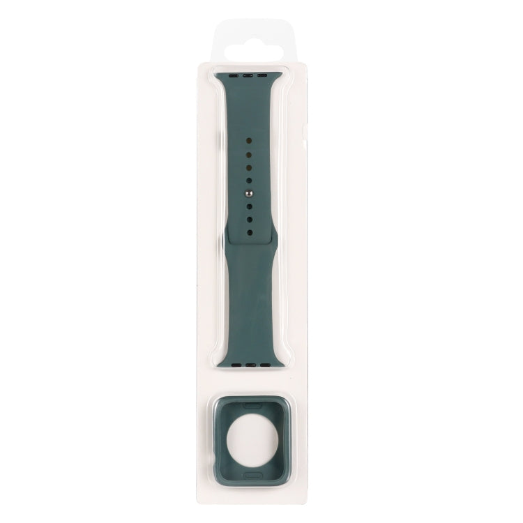Silicone Replacement Strap Watchband + Watch Protective Case Set, For Apple Watch Series 7 41mm