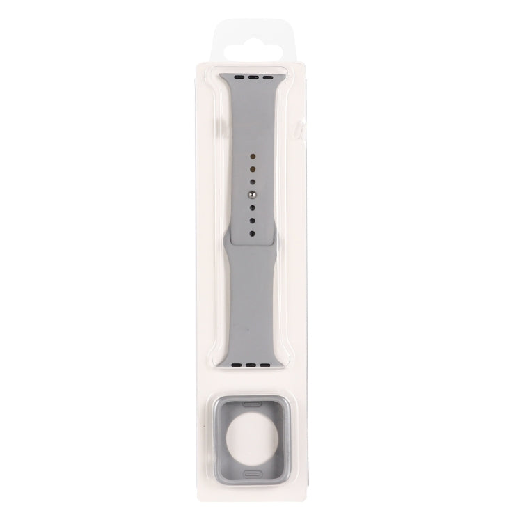 Silicone Replacement Strap Watchband + Watch Protective Case Set, For Apple Watch Series 7 41mm