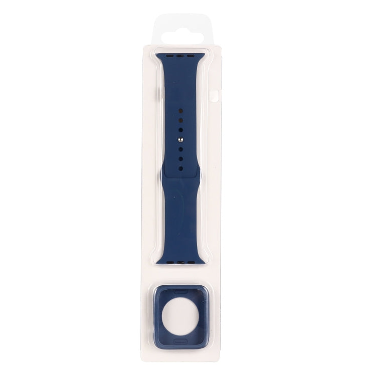 Silicone Replacement Strap Watchband + Watch Protective Case Set, For Apple Watch Series 7 41mm