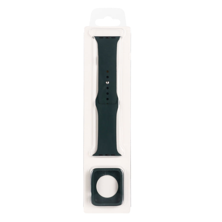 Silicone Replacement Strap Watchband + Watch Protective Case Set, For Apple Watch Series 7 41mm