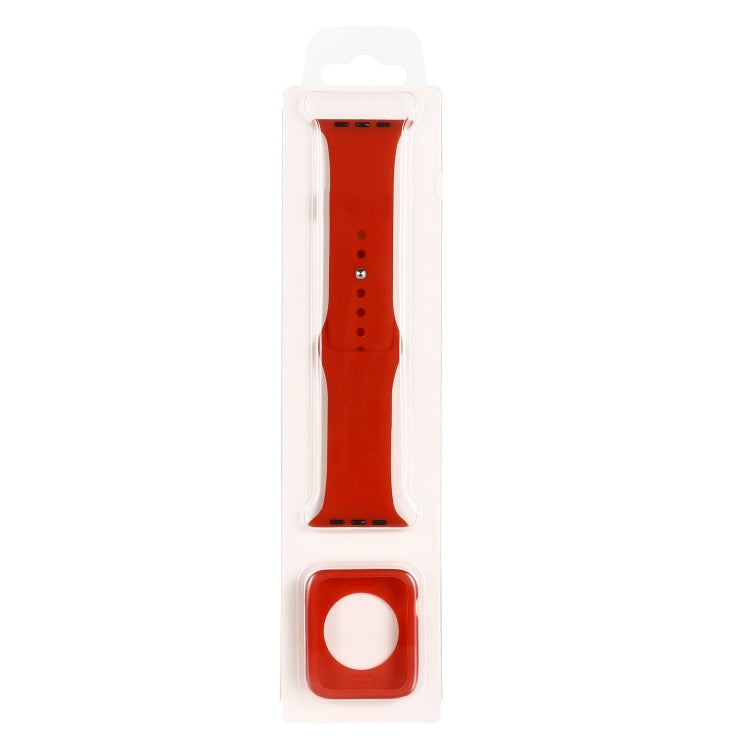 Silicone Replacement Strap Watchband + Watch Protective Case Set, For Apple Watch Series 7 41mm