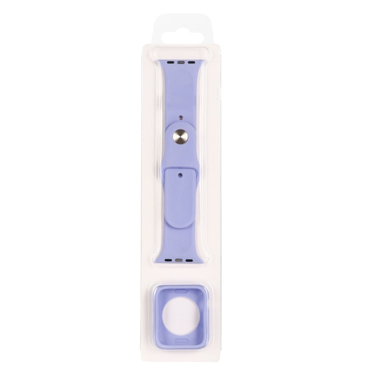 Silicone Replacement Strap Watchband + Watch Protective Case Set, For Apple Watch Series 7 41mm