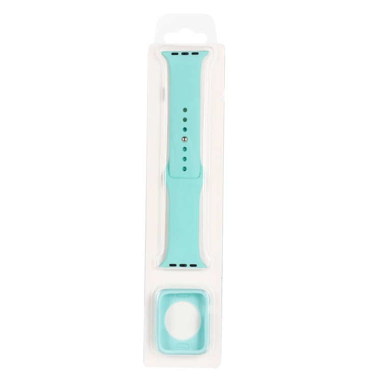 Silicone Replacement Strap Watchband + Watch Protective Case Set, For Apple Watch Series 7 41mm