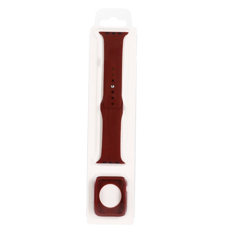Silicone Replacement Strap Watchband + Watch Protective Case Set, For Apple Watch Series 7 41mm