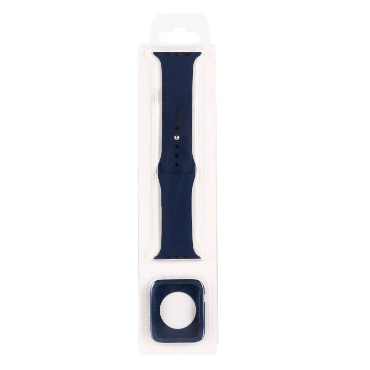 Silicone Replacement Strap Watchband + Watch Protective Case Set, For Apple Watch Series 7 41mm