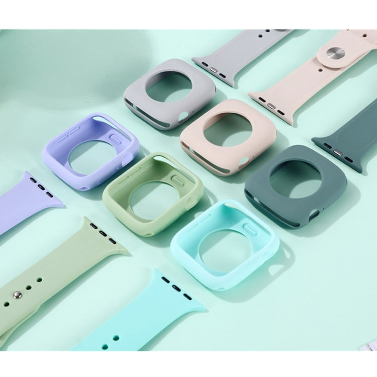 Silicone Replacement Strap Watchband + Watch Protective Case Set, For Apple Watch Series 7 41mm