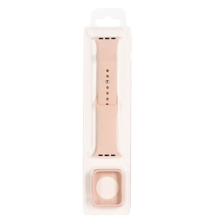 Silicone Replacement Strap Watchband + Watch Protective Case Set, For Apple Watch Series 7 45mm