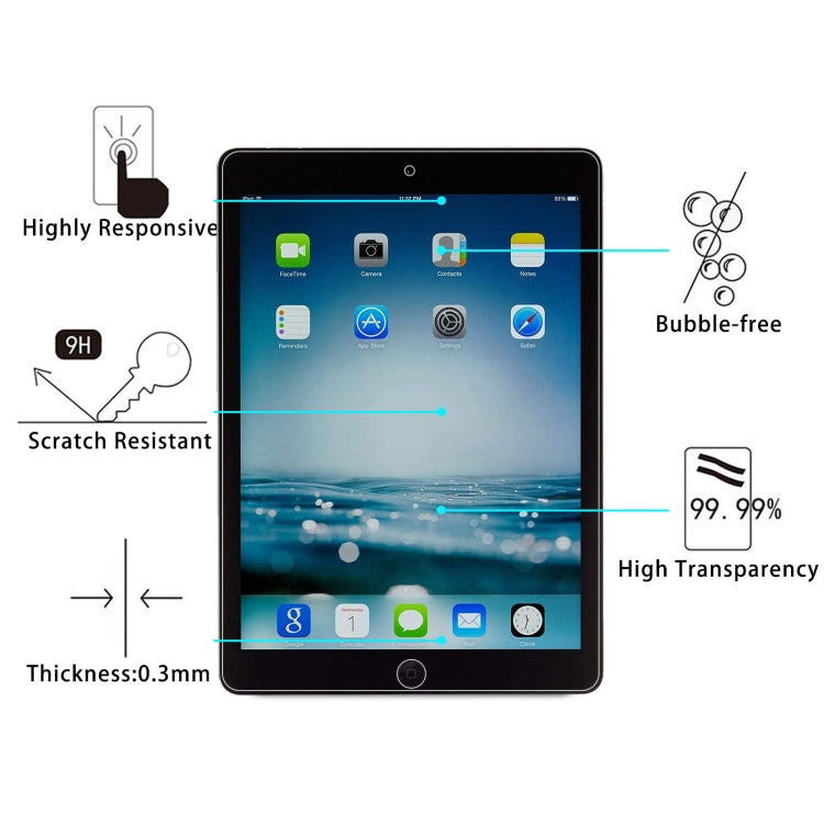 25 PCS 9H 2.5D Explosion-proof Tempered Glass Film, For iPad 9.7 2018 / 2017 / Pro 9.7 / Air 2 / Air (25 PCS)