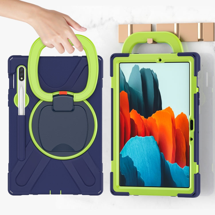 Silicone + PC Protective Case with Holder & Shoulder Strap, For Samsung Galaxy Tab S8 / Galaxy Tab S7 T870 / T875, For Samsung Galaxy Tab A7 10.4 (2020) T500 / T505, For iPad 9.7 inch (2018/2017), For Samsung Galaxy Tab A 8.0 (2019) T290 / T295